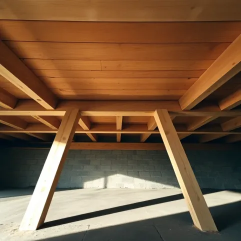 Podłoga drewnianą na legarach nad piwnicą