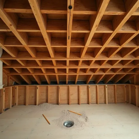 Podłoga w łazience na stropie drewnianym