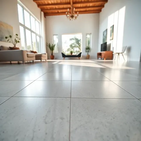 Podłoga w salonie z płytek