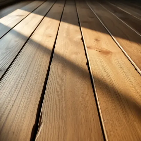 Podłoga z desek sosnowych szpary