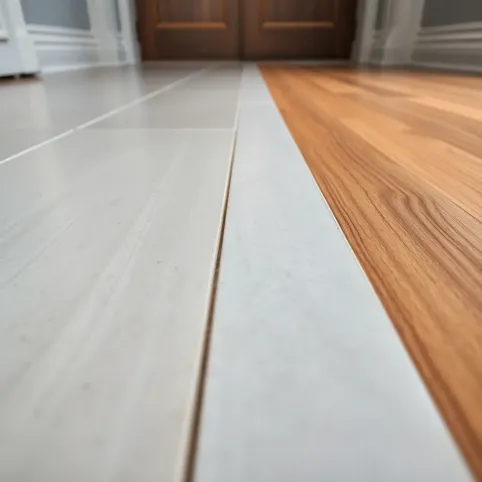 Połączenie płytek z panelami w drzwiach