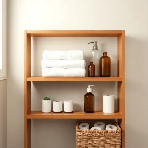 Regał do łazienki drewniany