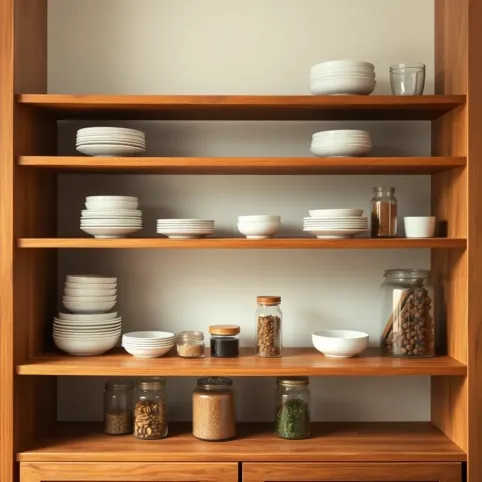 Regał drewniany do kuchni