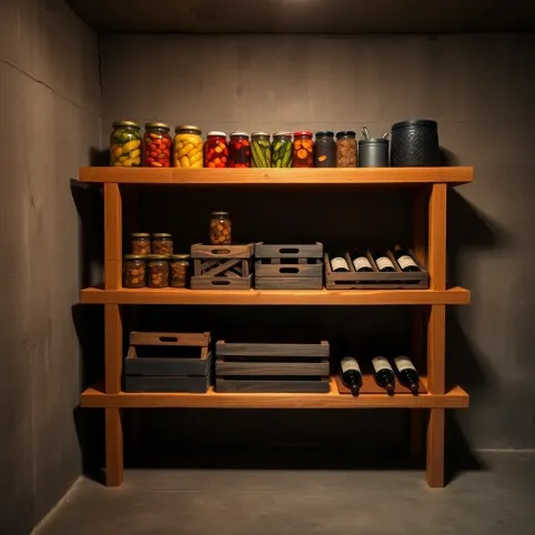 Regał drewniany do piwnicy