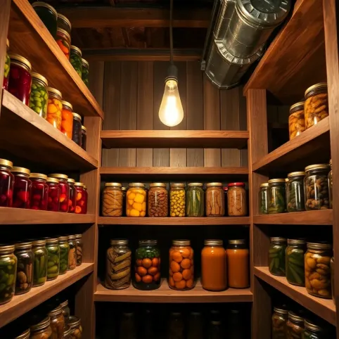 Regał na słoiki do piwnicy
