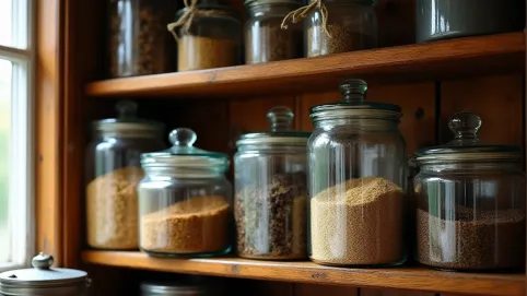 Regał na słoiki zamykany