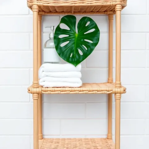 Regał wiklinowy do łazienki