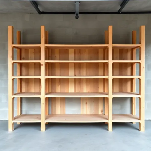 Regał z drewna do garażu