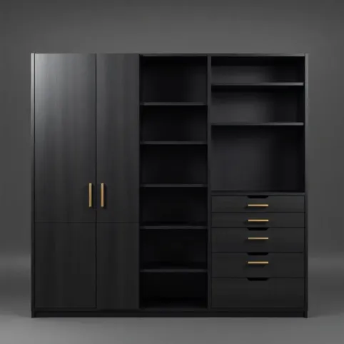 Regał z drzwiami i szufladami