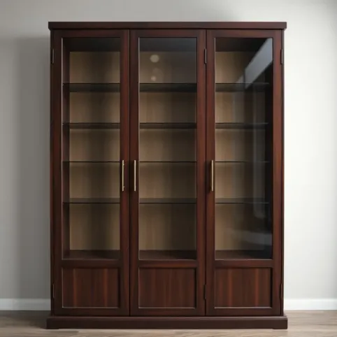Regał z drzwiami szklanymi
