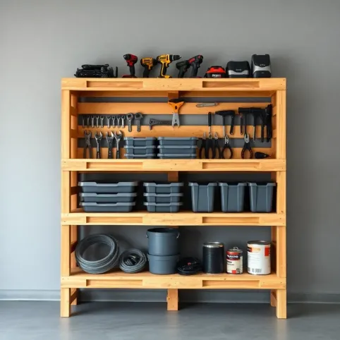 Regał z palet do garażu