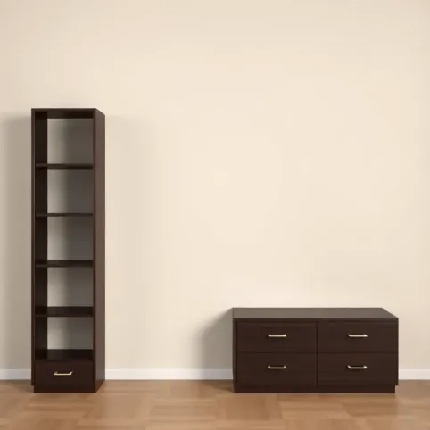 Regał z szufladami i półkami