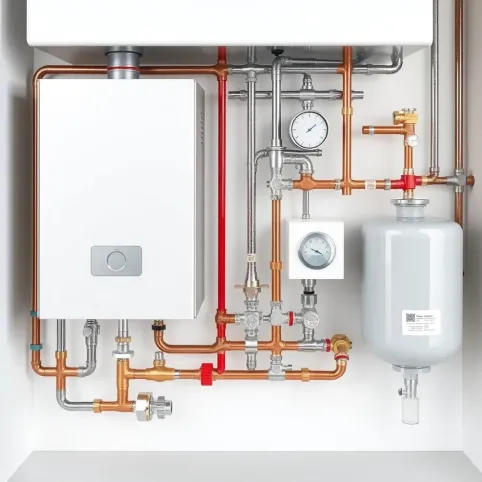schemat instalacji co i cwu z kotła gazowego jednofunkcyjnego
