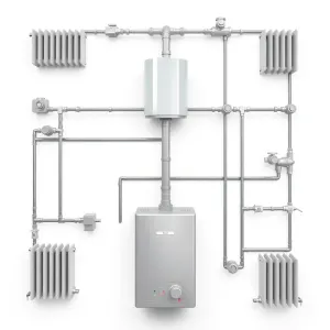 schemat instalacji co w układzie otwartym