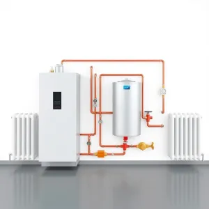 schemat instalacji co w układzie otwartym z buforem