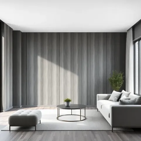 Szare panele w salonie
