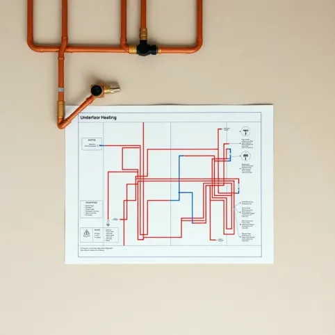 Układanie ogrzewania podłogowego schemat