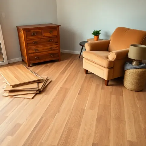 Układanie paneli w pokoju z meblami