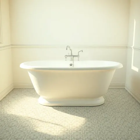 Wanną na ogrzewaniu podłogowym