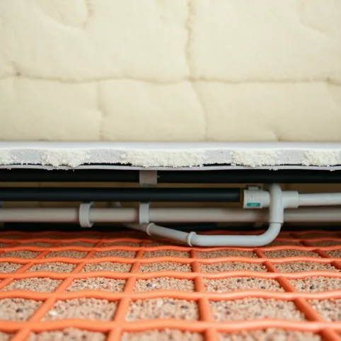 Warstwy podłogi z ogrzewaniem podłogowym