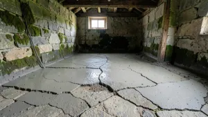 Wylewanie chudziaka w starym domu