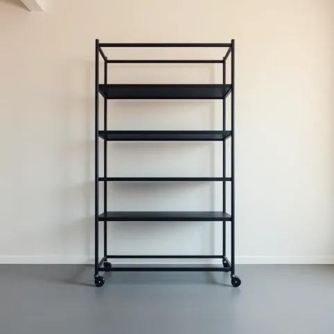 Wysoki regał na kółkach