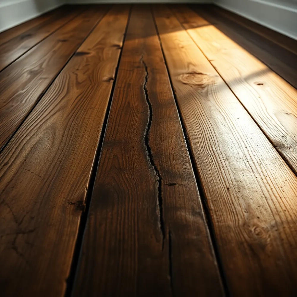 Skrzypiącą podłoga z desek