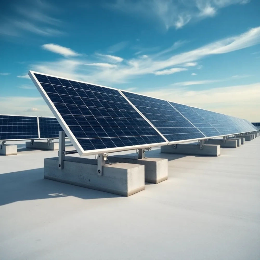 System montażu paneli fotowoltaicznych na dachu płaskim