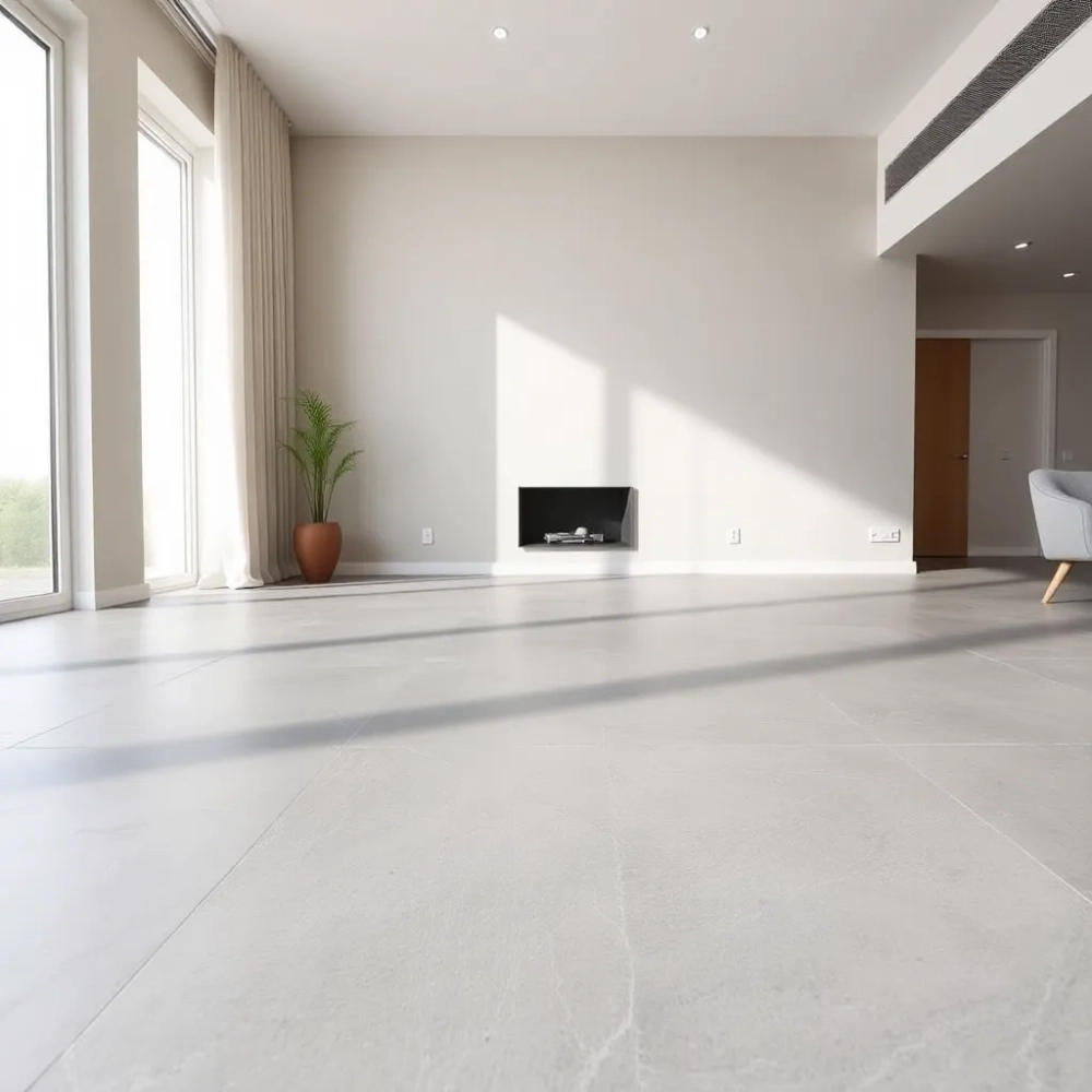 Szarą podłoga w salonie