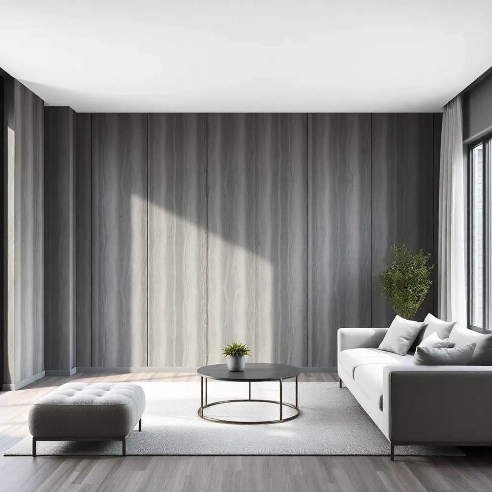 Szare panele w salonie