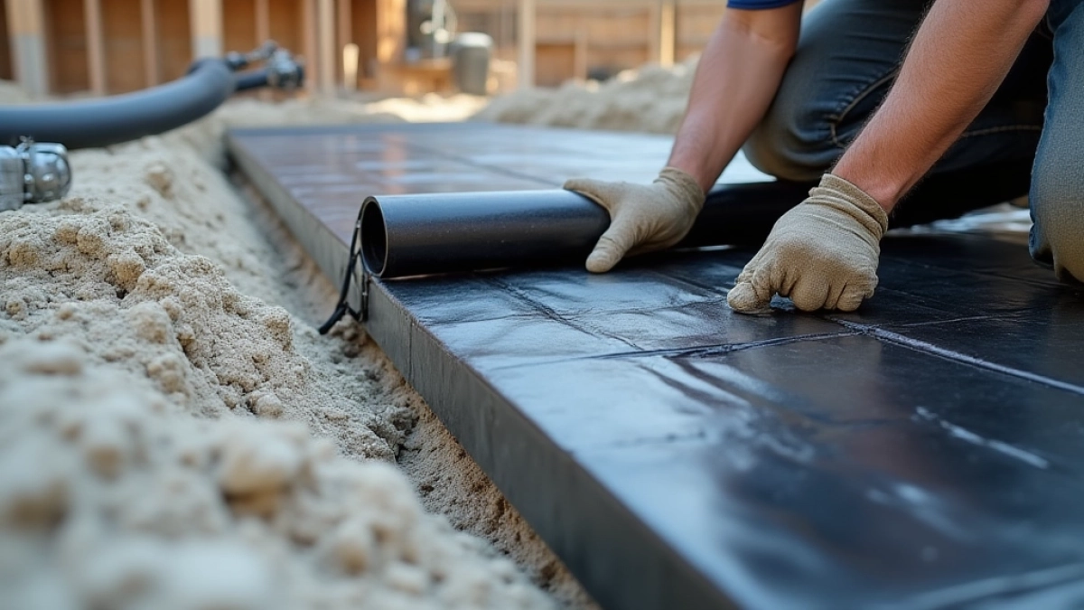 układanie folii na chudziaku