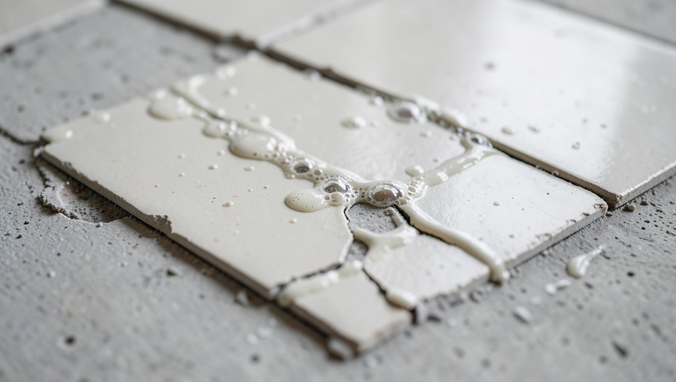 Układanie płytek na placki - błąd z klejem