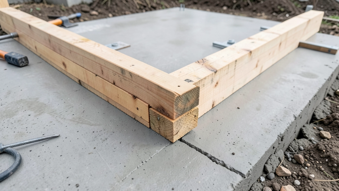 Ustawianie szalunków na chudziaku pod ławami