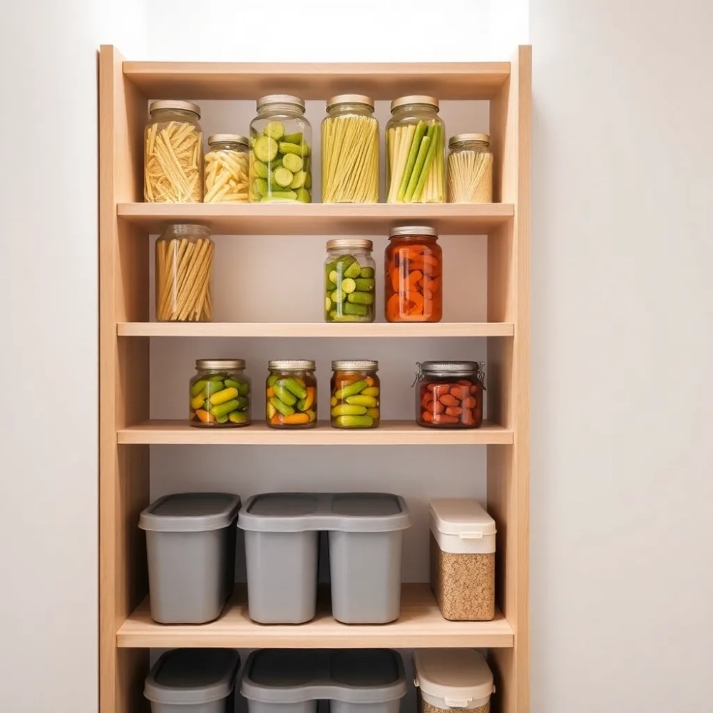 Wąski regał do spiżarni