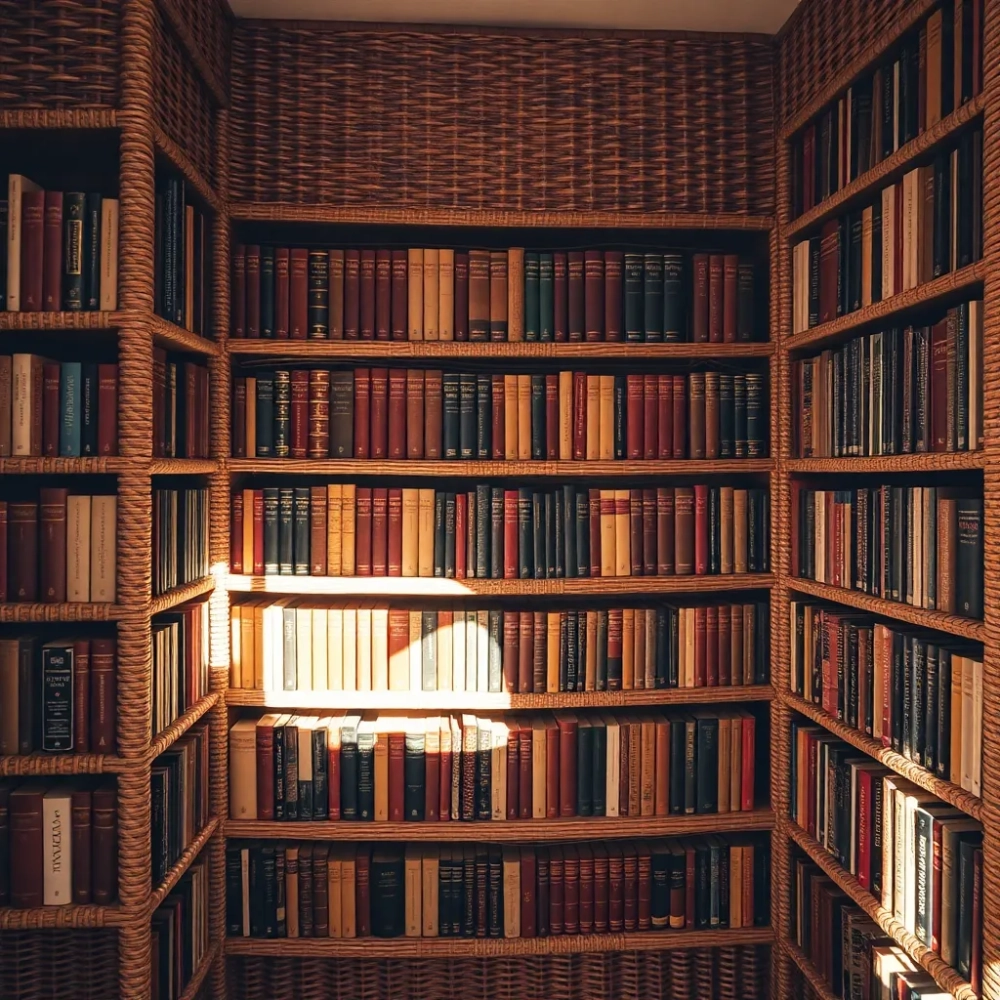 Wiklinowy regał na książki