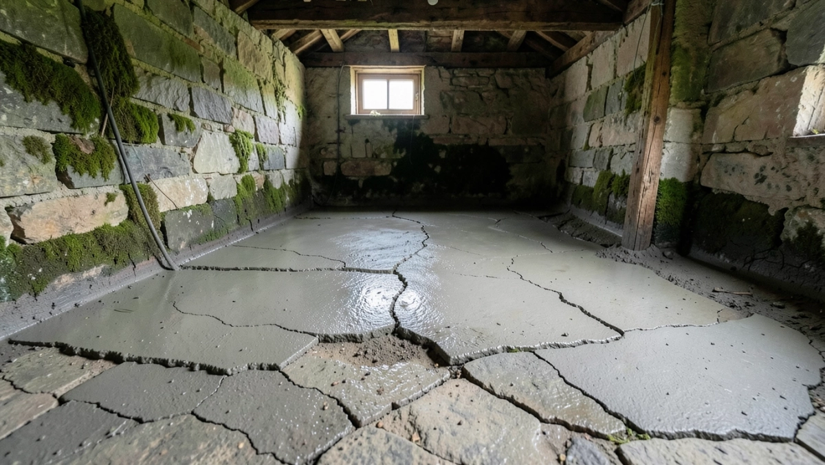 Wylewanie chudziaka w starym domu