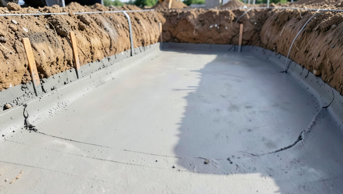 Wyrównanie wykopu chudziakiem pod ławami