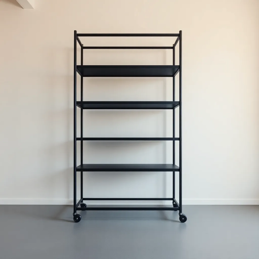 Wysoki regał na kółkach