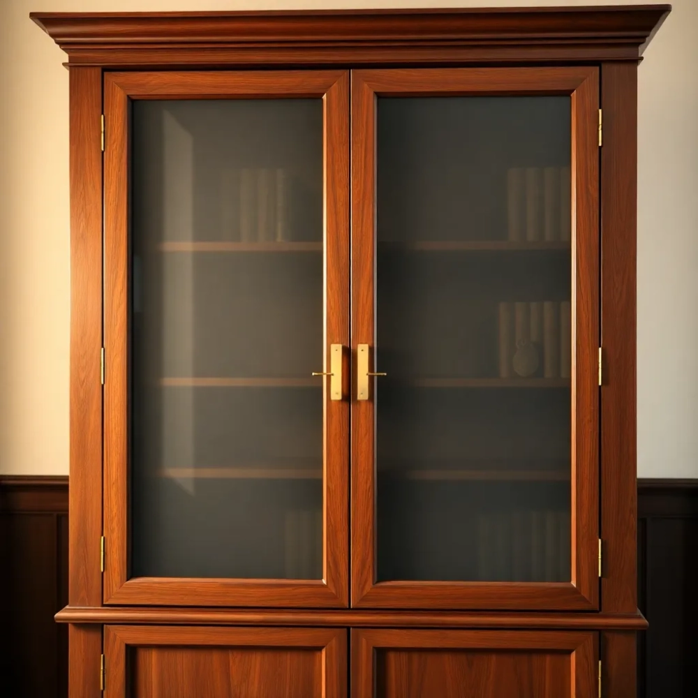 Wysoki regał na książki zamykany